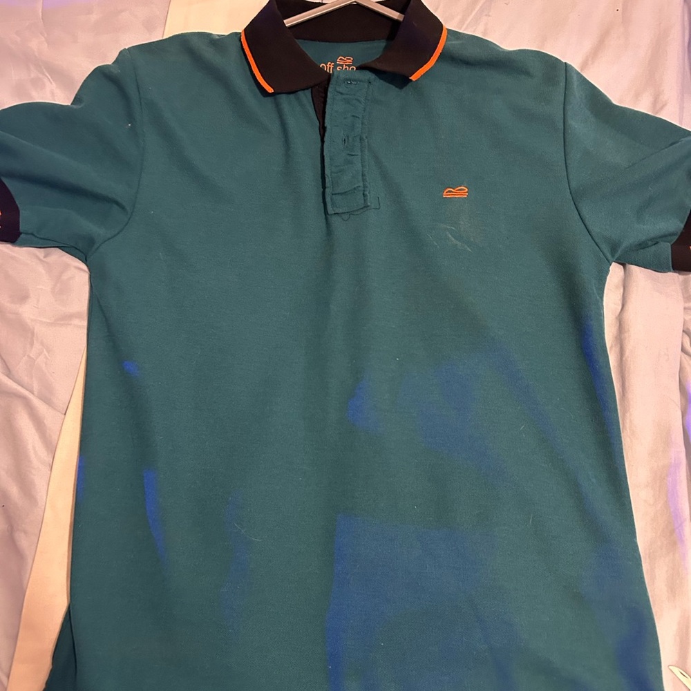 Blue and Black Polo Shirt with Embroidered Emblem
